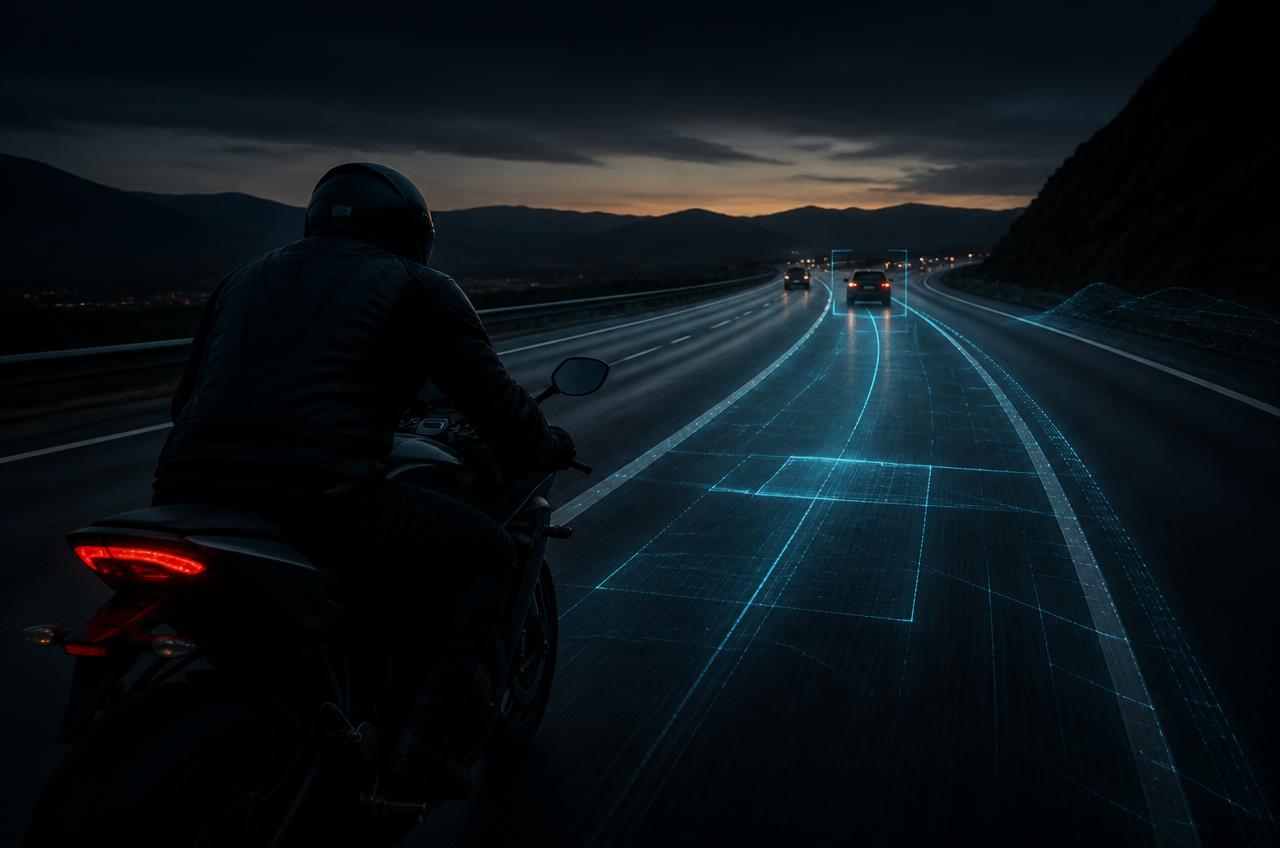 Predictive rider scenario at dusk